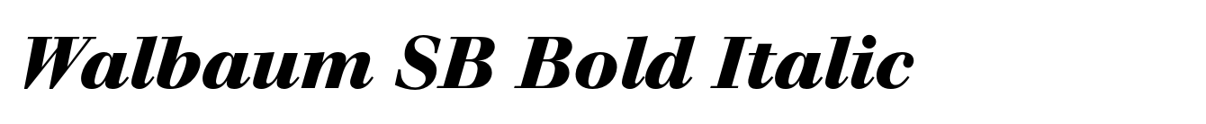 Walbaum SB Bold Italic